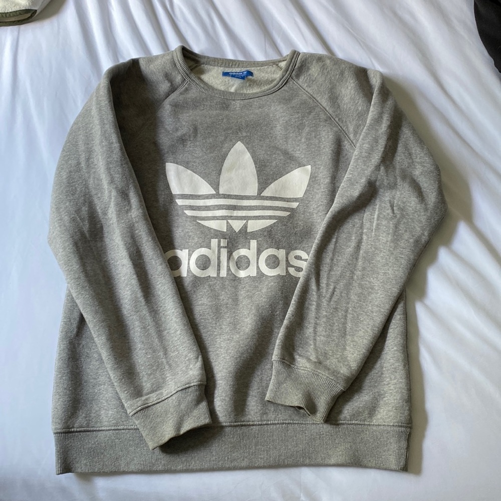 Side M grey adidas crewneck sweatshirt